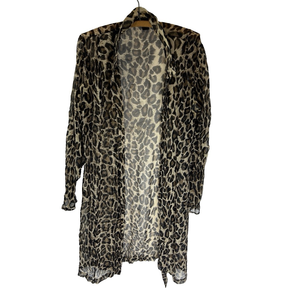 Karen Kane 100% Silk Fairy Cheetah Kimono Women M Flowy‎ Lightweight